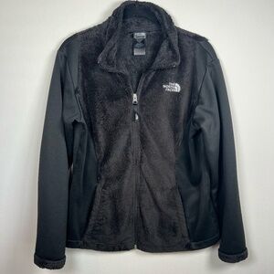 The North Face Full Zip Jacket Black Pockets Outdoor Cozy Mock Neck  Girls XL/18